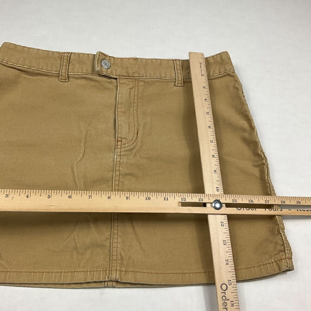 GAP Corduroy Mini Pencil Skirt Tan 90s Y2K Stretch Utility Casual Comfort Size 8 - Picture 5 of 9